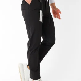 Regular Fit Kesim Yan Cep Polyamid Jogger Erkek Pantolon  Siyah